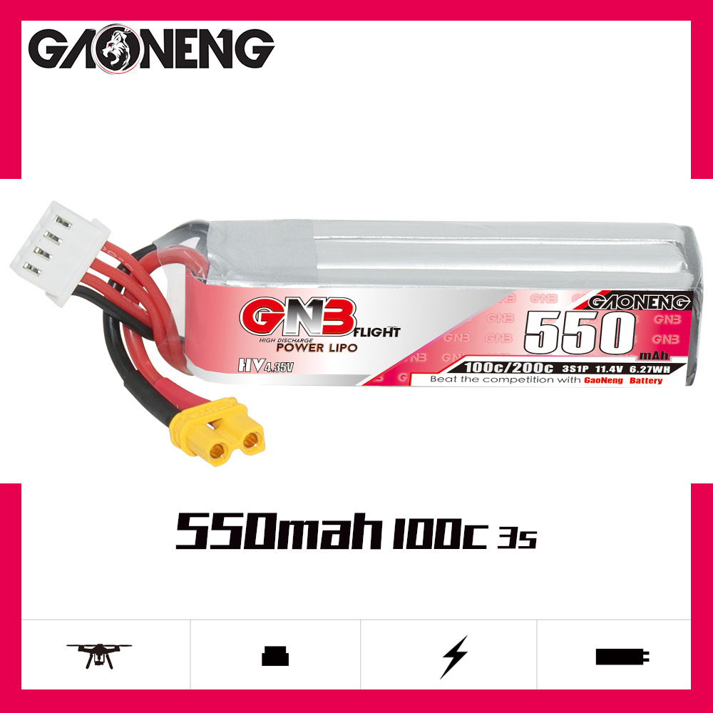 GNB HV 11.4V 550mAh 100C/200C  - đánh giá và giá Rc Helicopter Coaxial