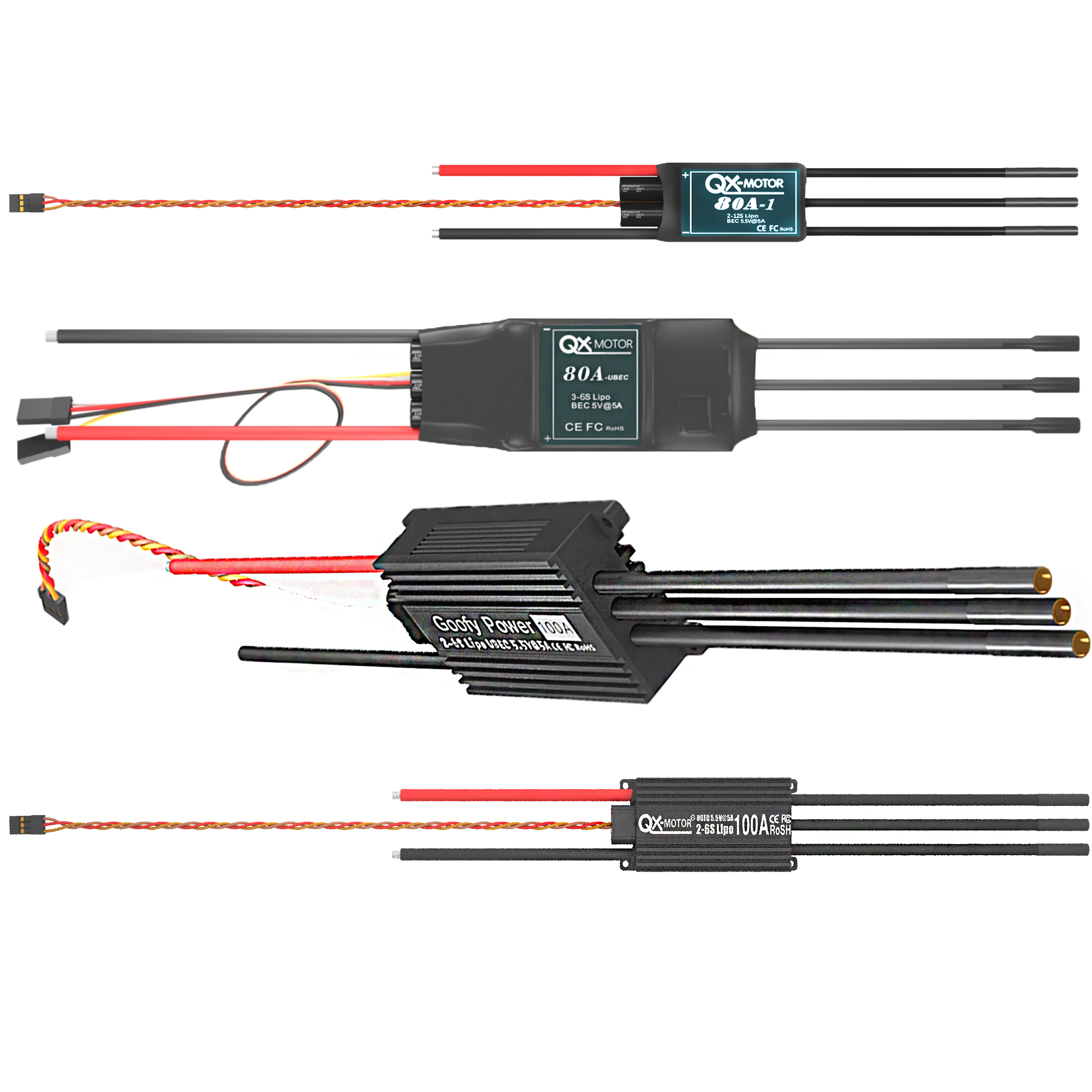 QX-MOTOR Brushless ESC series  - đánh giá và giá Rc Helicopter Battery