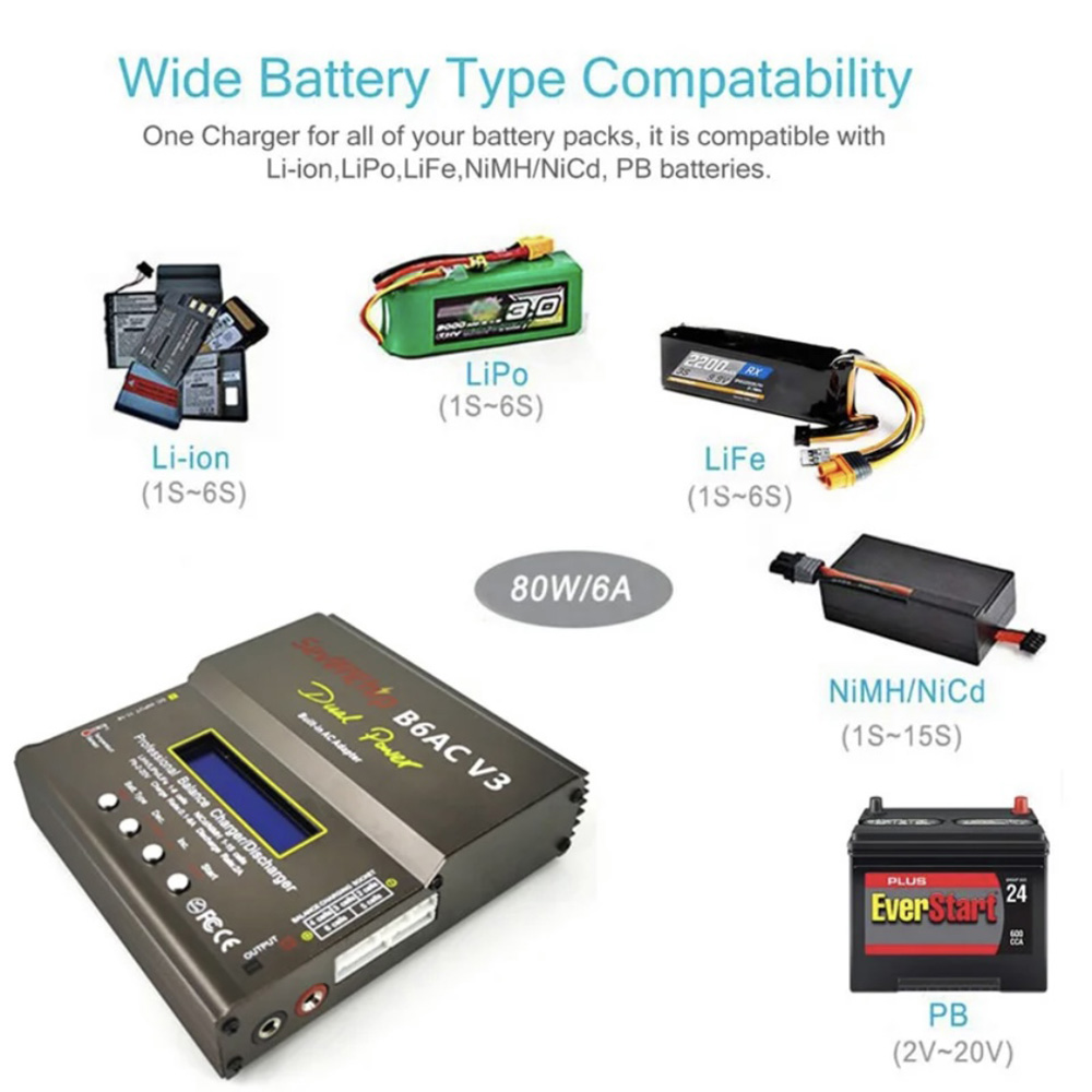 80W imax B6AC V3 Balance Charg - đánh giá và giá Rc Helicopter Charger